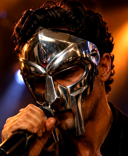 Maschera doom fatta - a, mano